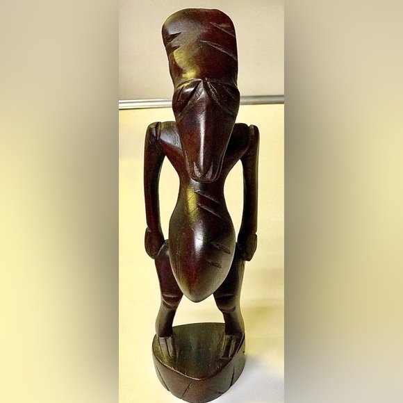 19th Century Antique Hand Carved Ebony African Fertility Figurine Statuette - Picture 3 of 10